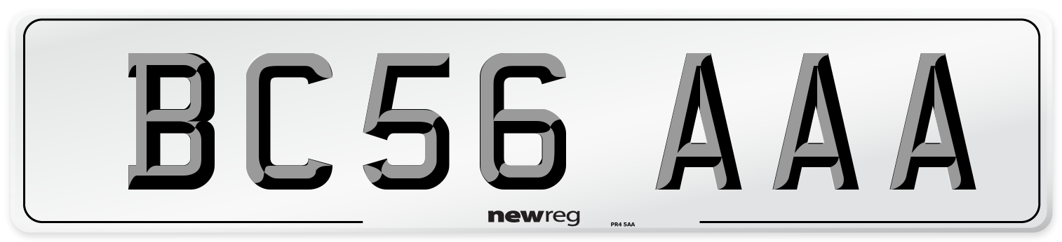 BC56 AAA Number Plate from New Reg